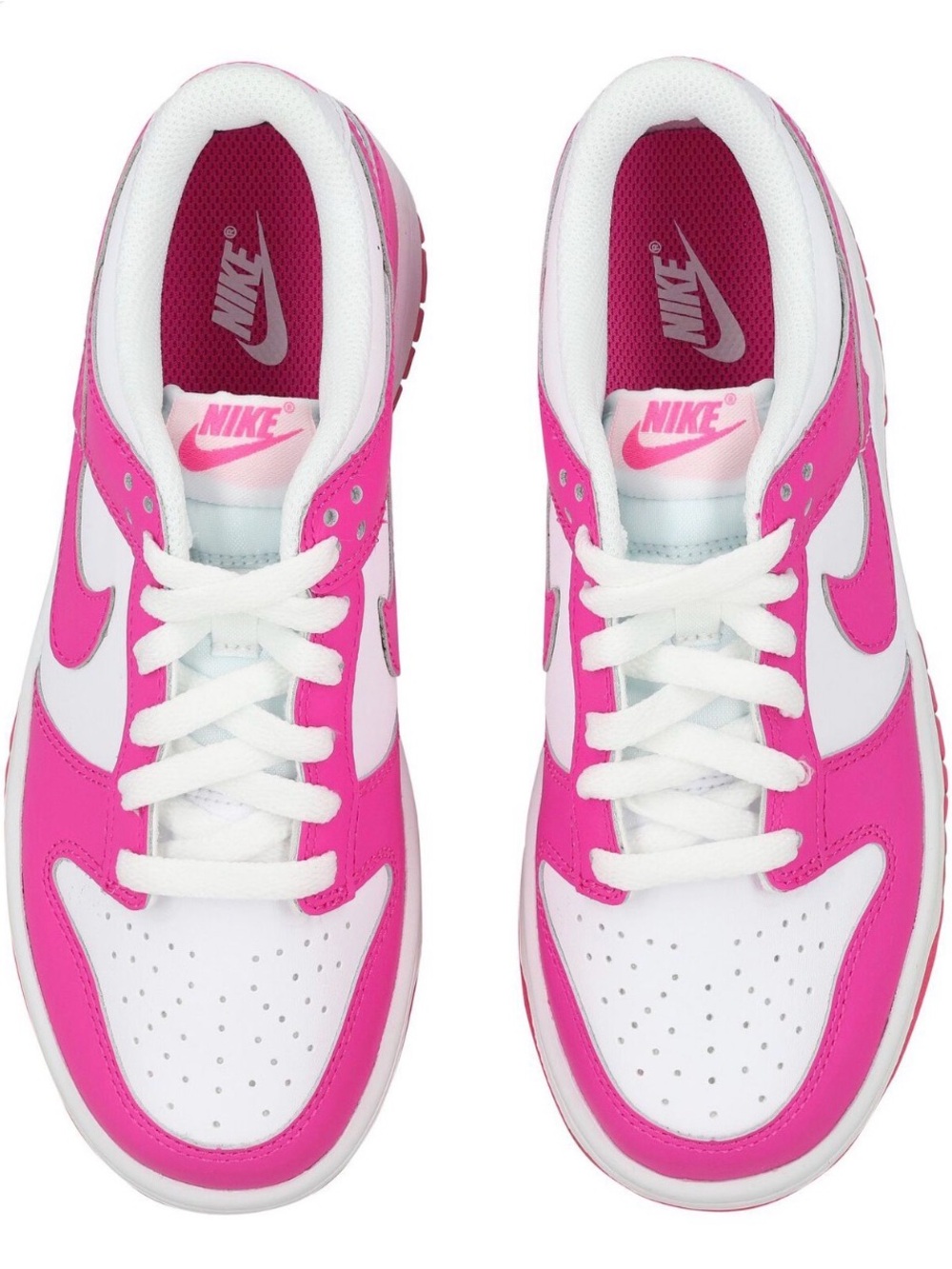 Nike Women's Hot Pink and White Low-Top Sneakers